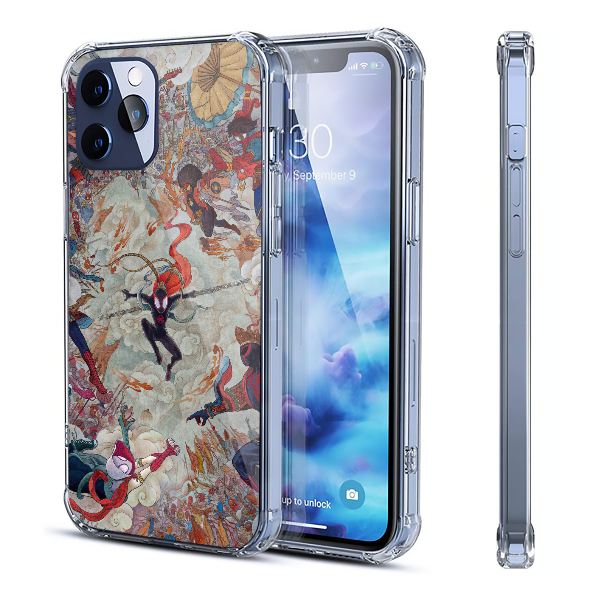 （画像用） Spider Man スパイダーマン 【iPhone 12シリーズ対応】透明スマホケース（クリアソフトケース）